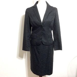 ECI New York 2 Pc Paisley Skirt Set Black SM/6